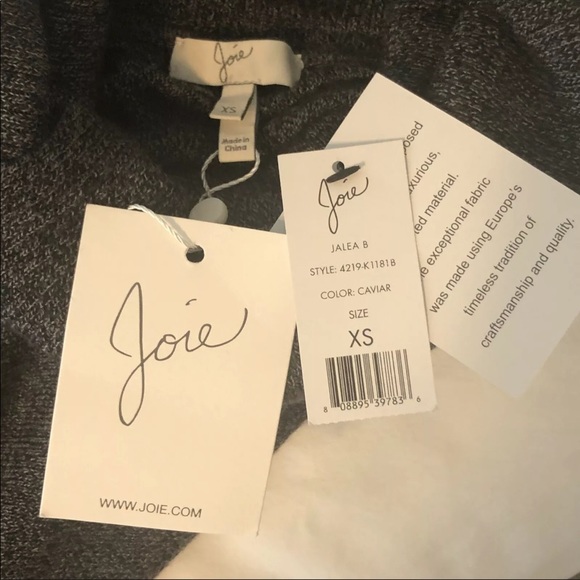 Joie sweater Womens XS Merino Wool Poncho Sweater Jalea B Cowl Neck gray pockets - Picture 8 of 10